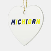 Blue & Gold Michigan Keramisch Ornament (Links)