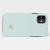 Blue & Gold Minimalistische Moderne iPhone Hoes  (Achterkant (horizontaal))