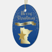 Blue Gold Minnesota Star Keramisch Ornament (Links)