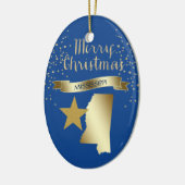 Blue Gold Mississippi Star Keramisch Ornament (Links)