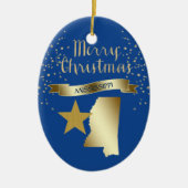 Blue Gold Mississippi Star Keramisch Ornament (Voorkant)