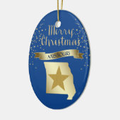 Blue Gold Missouri Star Keramisch Ornament (Links)