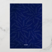 Blue Gold Modern Botanical Arch Joyful Foto Folie Feestdagenkaart (Achterkant)