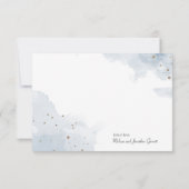 Blue Gold Modern Floral Bedankkaart (Achterkant)