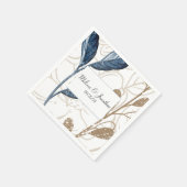 Blue Gold Modern Floral Elegant Wedding Servet (Hoek)
