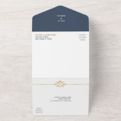 Blue Gold Modern Foto All In One Uitnodiging (Buitenkant)