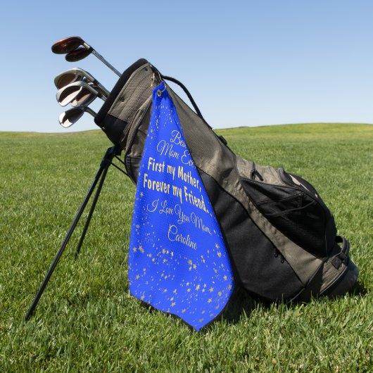 Blue Gold Modern Golfer Beste moeder ooit Moederda Golfhanddoek (Groen)