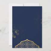 Blue Gold Moderne Iftar Diner Uitnodiging (Achterkant)