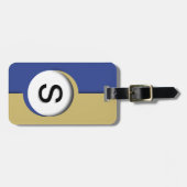 Blue Gold Monogram Cutout Bagagelabel (Voorkant horizontaal)