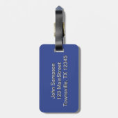Blue Gold Monogram Cutout Bagagelabel (Achterkant verticaal)