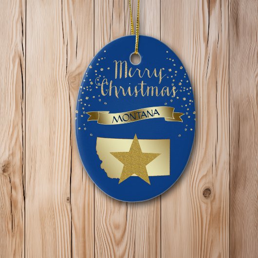 Blue Gold Montana Star Keramisch Ornament