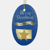 Blue Gold Montana Star Keramisch Ornament (Links)