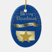 Blue Gold Montana Star Keramisch Ornament (Voorkant)
