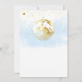 Blue Gold Moon and Stars Celestial Baby shower Kaart (Achterkant)