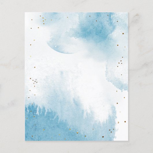 Blue Gold Moon en Stars Wishes for Baby Card (Achterkant)