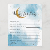 Blue Gold Moon en Stars Wishes for Baby Card (Voorkant)