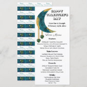 Blue Gold Moon Green Heart Jewels Valentijn Day Menu (Voorkant / Achterkant)