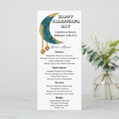 Blue Gold Moon Oranje Heart Jewels Valentijn Day Menu (Staand voorkant)