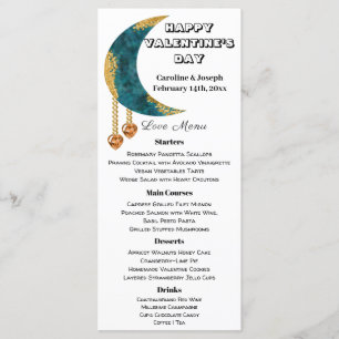 Blue Gold Moon Oranje Heart Jewels Valentijn Day Menu