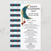 Blue Gold Moon Red Heart Jewels Valentijn Day Menu (Voorkant / Achterkant)