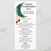 Blue Gold Moon Red Heart Jewels Valentijn Day Menu (Voorkant)
