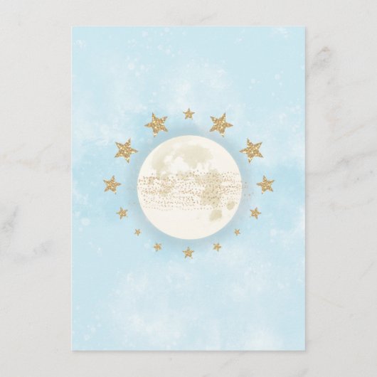 Blue Gold Moon & Stars Greenery Books for Baby Informatiekaartje (Achterkant)