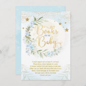 Blue Gold Moon & Stars Greenery Books for Baby Informatiekaartje (Voorkant / Achterkant)