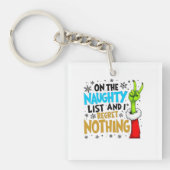 Blue & Gold Naughty List Christmas Creature Design Sleutelhanger (voorkant)