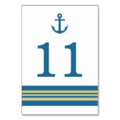 Blue Gold Nautical Anchor Table Kaart (Achterkant)