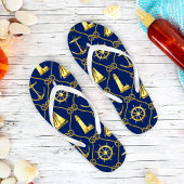 Blue Gold Nautical Teenslippers