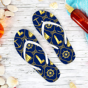 Blue Gold Nautical Teenslippers