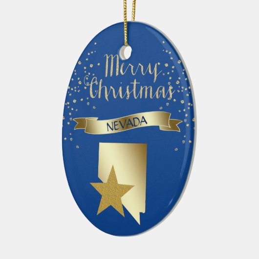 Blue Gold Nevada Star Keramisch Ornament (Links)
