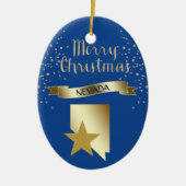 Blue Gold Nevada Star Keramisch Ornament (Voorkant)