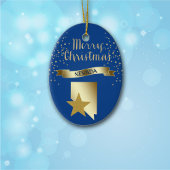 Blue Gold Nevada Star Keramisch Ornament