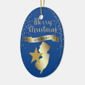 Blue Gold New Jersey Star Keramisch Ornament (Links)