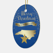 Blue Gold North Carolina Star Keramisch Ornament (Links)