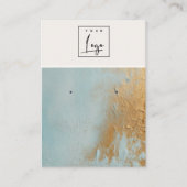 Blue Gold Oil Paint Texture Logo Earring Holder Visitekaartje (Voorkant)