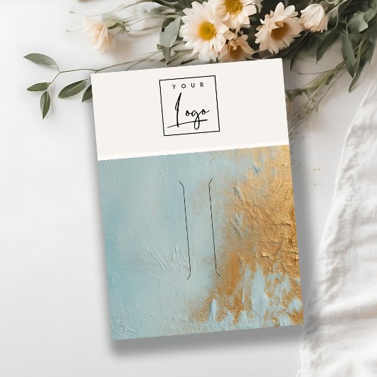 Blue Gold Oil Paint Texture Logo Hairpin Display Visitekaartje