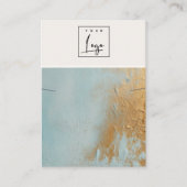 Blue Gold Oil Paint Texture Logo Ketting Display Visitekaartje (Voorkant)
