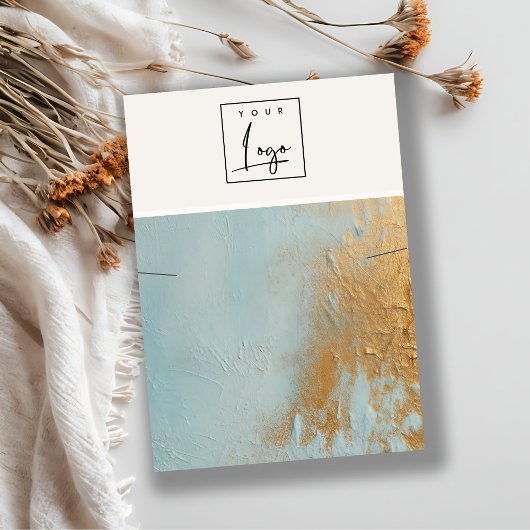 Blue Gold Oil Paint Texture Logo Ketting Display Visitekaartje