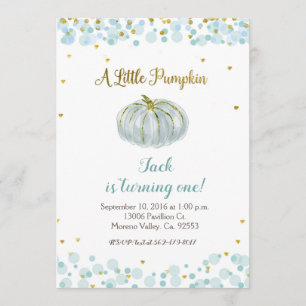Blue Gold Our Pumpkin maakt een uitnodiging