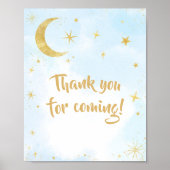 Blue Gold Over The Moon Baby Bedankt voor uw komst Poster (Voorkant)