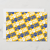 Blue & Gold Paw Afstuderen Aankondiging (Achterkant)