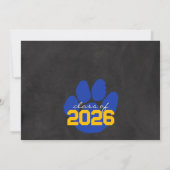 Blue & Gold Paw Afstuderen Aankondiging (Achterkant)