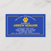 Blue & Gold Pawprint Mini Afstuderen Uitnodigingen (Voorkant)
