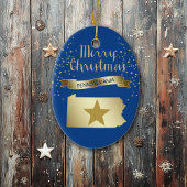 Blue Gold Pennsylvania Star Keramisch Ornament