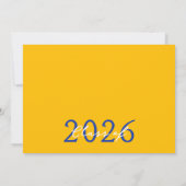 Blue & Gold Photo Filmstrip Afstudeerder Aankondig Kaart (Achterkant)
