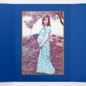 Blue & Gold Polka Dot, Baby shower Suite Drieluik Uitnodiging (Binnenkant midden)