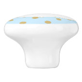 Blue & Gold Polka Dots Prince Crown Dresser Keramische Knop (Zijkant)