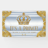 Blue Gold Prince Baby shower Banner (Horizontaal)
